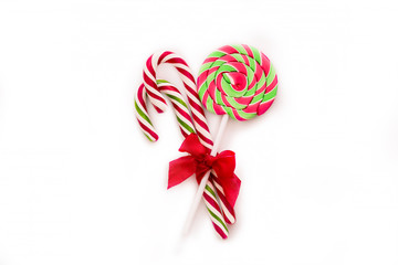 Christmas candy on a white background