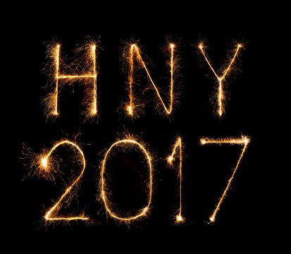 2017 Happy New Year firework sparklers