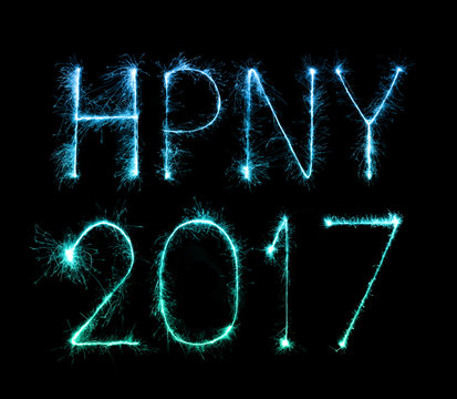 2017 Happy New Year firework sparklers