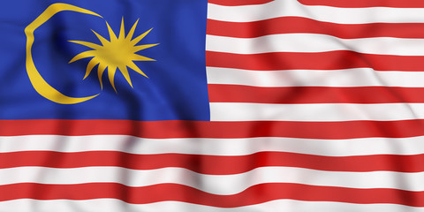 Malaysia flag waving