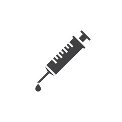 Vaccine symbol. Syringe icon vector, solid logo illustration, pictogram isolated on white