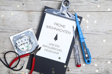 Creative Christmas Card for an electrican business