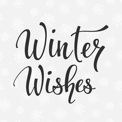 Winter wishes Quote typography