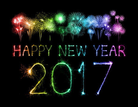 2017 Happy New Year firework sparklers