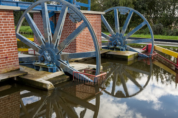 Historic canal near Elblag. Jelenie ramp.
