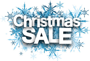 Christmas sale background with snowflakes.