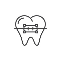 Braces line icon, outline vector logo illustration, linear pictogram isolated on white