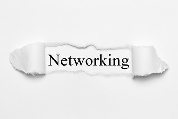 Obraz premium Networking on white torn paper