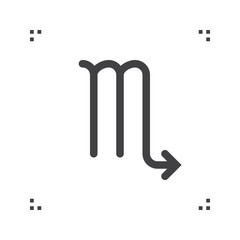 Scorpio zodiac vector sign, horoscope symbol, astrology line icon, linear logo Illustration isolated on white