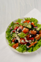 Greek salad. Vegetarian food