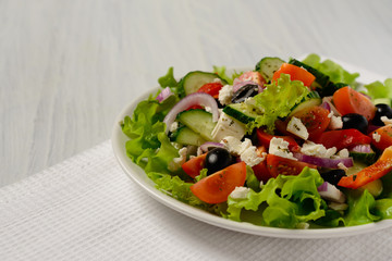 Greek salad. Vegetarian food