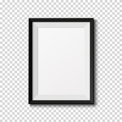 Black frame isolated on transparent background.