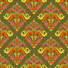 Fototapeta na wymiar Seamless classic vector colorful pattern. Traditional orient ornament