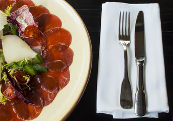 Meat Carpaccio with Salad