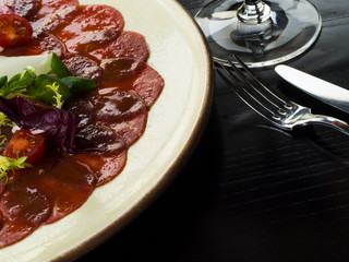 Meat Carpaccio with Salad