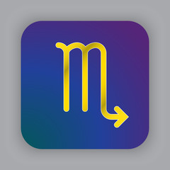 Scorpio zodiac vector sign, horoscope symbol, astrology line icon, flat button