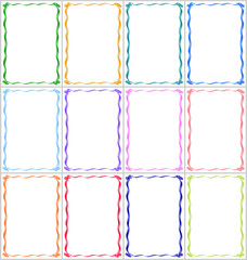 Set of frames and borders with multi-colored ribbons