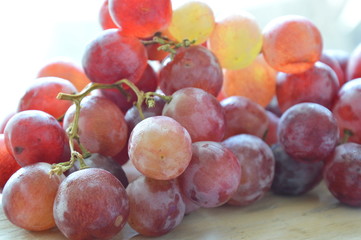 grape on wooden board