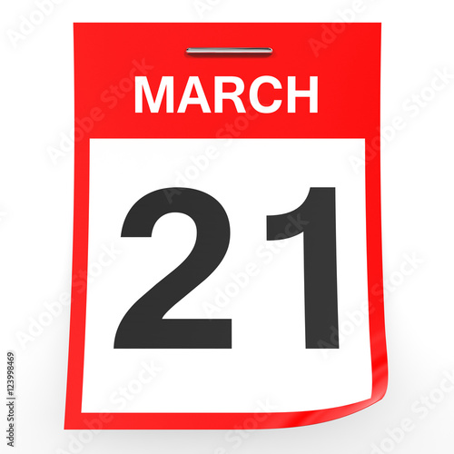 "March 21. Calendar on white background." Stock photo and royaltyfree