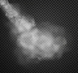 Fog or smoke isolated transparent special effect. White vector cloudiness, Vector illustration