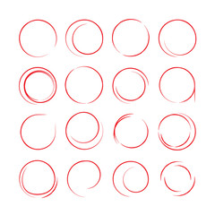 red highlighter pen, red circle markers