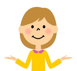 両手を広げる女の子