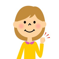 ガッツポーズの女の子