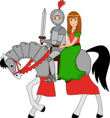 knight and princess to ride a horse