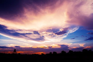 Beautiful cloud and sky at sunset