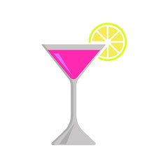 Сocktail with Lemon icon vector