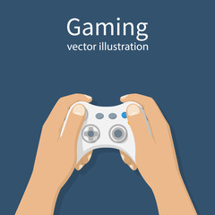 Wireless white joystick in hand © hvostik16