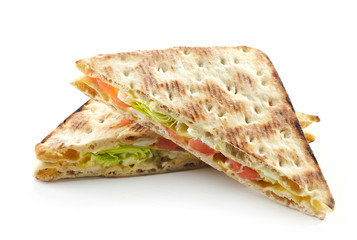 triangle sandwich with salmon