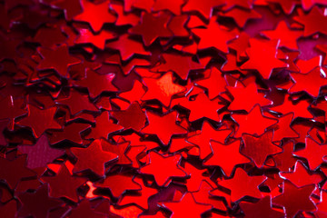 Red stars closeup abstract christmas background texture
