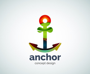 Vector ship anchor logo template