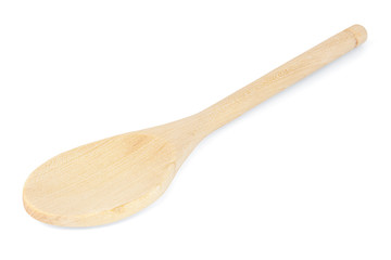 wooden kitchen spoon isolated on white background
