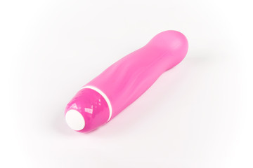 Sex toy mini vibrator g-spot dildo pink on white background