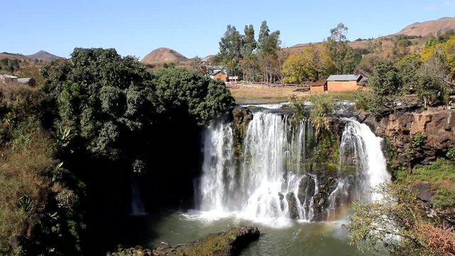 Lily waterfall of Ampefy, Madagascar highlands