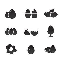 Eggs vector icon set.
