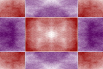Illustration of an abstract red and purple square frame