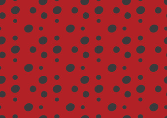 black polka dot in red background 
