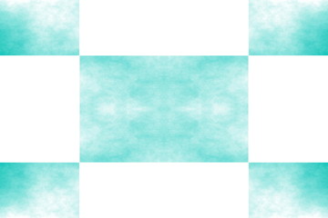 Illustration of an abstract cyan and white square frame
