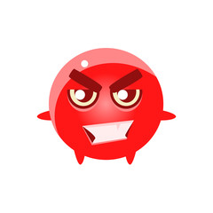 Bad Smiling Round Character Emoji