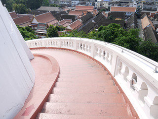 Bangkok, Thailand, Southeast Asia - Golden Mount temple steps. Stairway to heaven