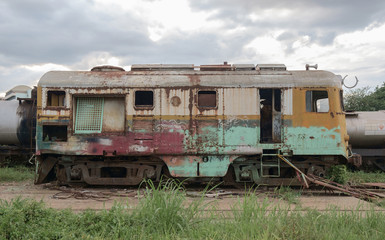 Fototapeta na wymiar Llocomotive / View of locomotive abandoned.