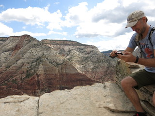 Fototapeta premium Trail to Angels landing, Zion National Park, USA 