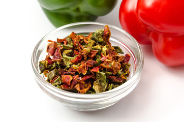 Bunte Paprikaflocken