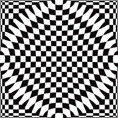 circle black and white checkered abstract background