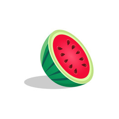 Watermelon Fruit Cut In Half Bright Icon