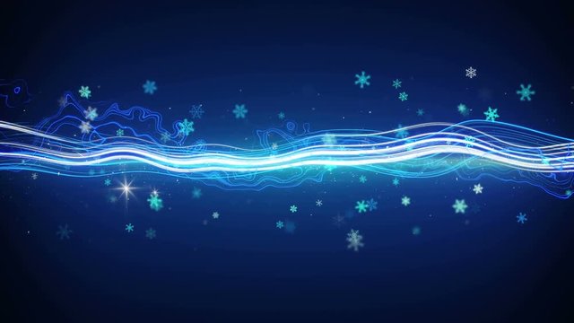 funky stripe and glowing snowflakes. Computer generated seamless loop animation 4k (4096x2304)
