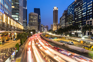 Fototapeta na wymiar Heavy traffic in Jakarta, Indonesia capital city